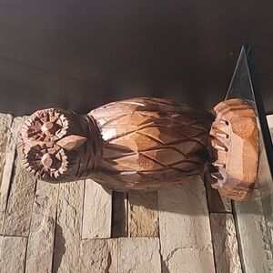 Teak Wood Handcrafted Carved Owl Barn